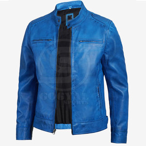 Best Men's Lightweight Leather Jacket Cow Skin Stand Collar Front Logo Eco-Friendly Breathable Windproof Casual <b>Winter</b> Outdoor - Product Image 5