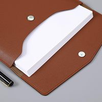 Portafolios de cuero de personalización profesional Carpeta de archivos de sobres verticales Carpeta de tamaño de carta impermeable con broche para viajes