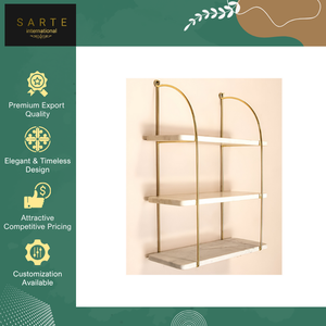 Meilleure étagère d'angle murale de luxe, faite à la main, en marbre, imperméable, écologique, durable, au design moderne, pour hôtel, salle de bain, chambre à coucher - Product Image 2