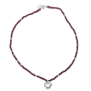 Collar de Moda beGems con Colgante de Manzana Roja en Plata para Mujer, Joyería Elegante Hecha a Mano, Accesorio con Estilo - Product Image 3
