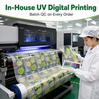 Étiquettes personnalisées transparentes en PET pour bouteilles de boissons, autocollantes, imperméables, en rouleau, impression numérique UV, effet sans étiquette