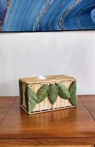 กล่องกระดาษลายใบไม้ทำจากหวาย กล่องเก็บของทำมือ เป็นมิตรกับสิ่งแวดล้อม ของตกแต่งบ้านจากธรรมชาติ ขายส่งจากเวียดนาม - Product Image 4