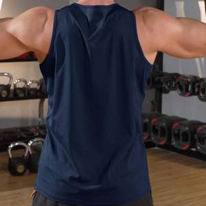 Vêtements d'entraînement pour hommes Débardeurs sans manches Gym Muscle Shirt Fitness Vest Quick Dry Activewear Custom Spandex / Polyester - Product Image 6