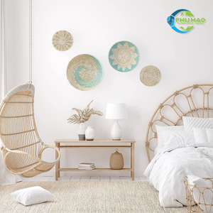 CESTA COLGANTE DE PARED TEJIDA hecha a mano Natural personalizable DECORACIÓN de Vietnam Material ecológico Hogares conscientes del medio ambiente - Product Image 5