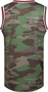 Camisetas de baloncesto de camuflaje sublimadas de tela de secado rápido duraderas de alto rendimiento con opciones de números de nombre personalizado para deportes de verano - Product Image 2