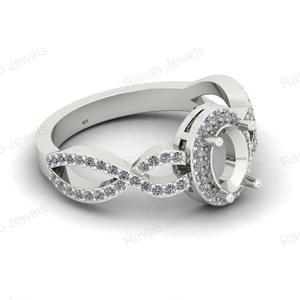 Bijouterie en argent sterling plaqué or 925 de bonne qualité à l'exportation Bijouterie ovale 8x6mm Résine semi-monture Fabricant en gros - Product Image 5