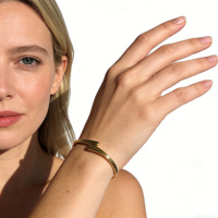 Brazalete Vintage de Acero Inoxidable con Circonita para Mujer, Plateado