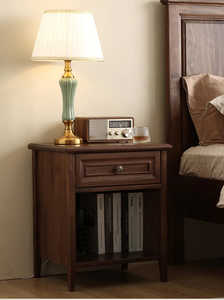 Mesita de noche Premium Elle con elegante acabado de madera, diseño moderno y almacenamiento espacioso para una decoración elegante para dormitorio - Product Image 6