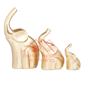 3 Escultura Glam de aluminio dorado Superventas Mesa de aluminio Showpiecs Escultura Juego de 3 para sala de estar Decorativo Best Seller - Product Image 1