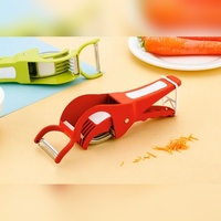 Handmatige duurzame plastic groente snijder/schiller, groene ABS behuizing, roestvrijstalen mes, multifunctionele snijmachine, vaatwasserbestendig