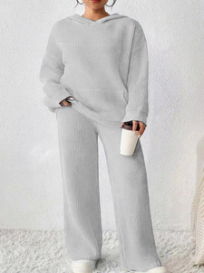 Plus Size Women's Casual Solid Embroidered Short <b>Knitting</b> <b>Set</b> Regular Fit Moderate Thickness for Fall Winter Comfortable - Product Image 2