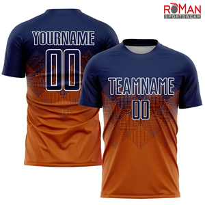 เสื้อฟุตบอล 100% โพลีเอสเตอร์ ย้อมสีเสื้อผ้า ระบายอากาศได้ดี โลโก้ด้านหน้า ปรับแต่งชื่อทีมได้ - Product Image 4