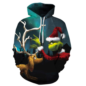 Sweat-shirt à capuche de Noël, polaire chaud d'hiver, pull décontracté imprimé pour hommes et adolescents, cadeau, style tendance, Noël, amour, plaisir - Product Image 1