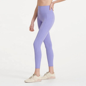 Leggings en polyester et élasthanne, pantalons de yoga doublement brossés, logo personnalisé, taille plus, respirants, légers, vêtements de sport, leggings de yoga - Product Image 4