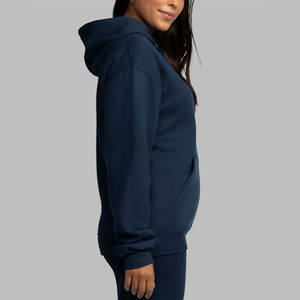 Sudadera con Capucha Casual para Hombre, Otoño/Invierno, 100% Algodón, Forro Polar, Resistente al Viento y Transpirable, Azul Marino, con Cordón Ajustable, Corte Regular - Product Image 6