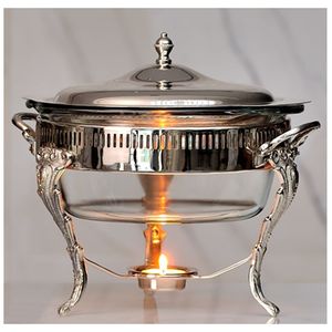 Plato de frotamiento de acero inoxidable con aspecto de espejo para restaurantes de catering de bodas y eventos, buffet de fiesta, uso de calentamiento de alimentos - Product Image 5