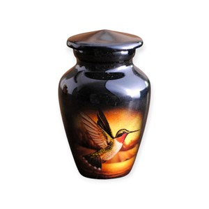 Urna Conmemorativa de Cerámica Blanca con Diseño Floral Pintado a Mano, Urna Pequeña para una Recuerdo Delicado - Product Image 4