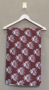 Maroon Floral Handblock Print Cotton Fabric: Indian Textile by the Yard - Product Image 2