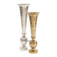Centre de table de mariage en métal émaillé personnalisable, motif trompette florale, pour une ambiance vintage et un look magnifique très demandé