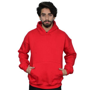 2025 haute qualité en gros unisexe coton/Polyester polaire solide couleur rouge pull à capuche Logo personnalisé noir hommes à capuche - Product Image 1