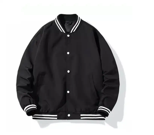 Blouson bombardier de baseball universitaire personnalisé du fabricant OEM pour hommes blouson tissé collé de haute qualité imperméable respirant printemps - Product Image 1