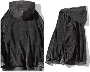 Sudadera con capucha lavada con ácido Vintage para hombre, ropa informal de gran tamaño, sudadera informal Retro, sudadera holgada de lana de algodón - Product Image 5
