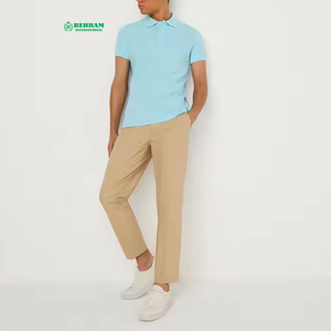 Top quality Light <b>Blue</b> Short Sleeve <b>Polo</b> <b>Shirt</b> Regular Fit Cotton Pique Breathable Casual Wear Front Logo Printed - Product Image 5