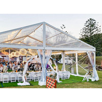Carpa Grande para Bodas y Fiestas, de Aluminio Transparente para Exteriores, con Marco Negro y Paredes de PVC, Impermeable para las Cuatro Estaciones, para Eventos