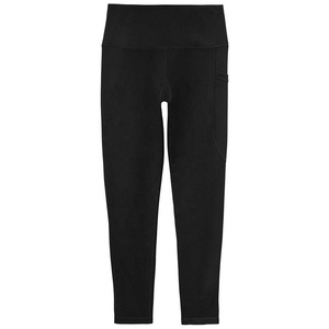 กางเกงโยคะเอวสูงแบบมีกระเป๋าใส่โทรศัพท์มือถือและโลโก้ตามสั่งมีหลายสีทึบ - Product Image 3