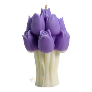 Velas de aromaterapia de ramo de tulipán hechas a mano para festivales, decoración del hogar, graduación, Diwali, Ramadán, cumpleaños, bares, uso votivo - Product Image 4