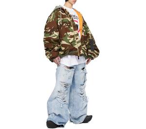 เสื้อแจ็คเก็ตบอมเบอร์ถักโครเชต์ พิมพ์ลายดอกไม้ ผ้าฝ้ายบุฉนวนแบบกลับด้านได้  ขนแกะ  แฟชั่นทันสมัย สำหรับผู้ชาย ฤดูหนาว - Product Image 4