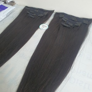 Clip en extensión de cabello hueso recto Peluca de cabello humano donante único cabello crudo doble dibujado vietnamita - Product Image 4