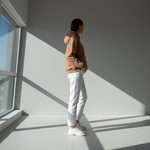 Sweat-shirt à capuche pour femme, style streetwear d'hiver haut de gamme, écologique, respirant, grammage lourd, coupe ample, couleur terre cuite, sans cordon, 3D - Product Image 5