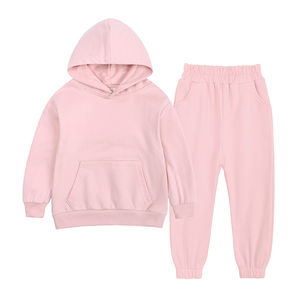 Custom 100% Cotton Kids Unisex Sets <b>Hoodi</b> Man Two Piece Set <b>Toddler</b> Blank Logo Kids Tracksuit - Product Image 4