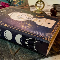 Diario de Cuero con Estampado de la Diosa Lunar Mística, Al Amir, Cuaderno de Tarot Celestial Hecho a Mano, Cuaderno de Bocetos Oculto, Regalo para Ella