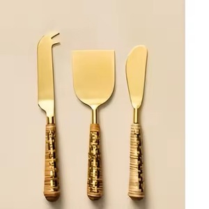 Cuchillo y tenedor de queso de acero inoxidable de Metal de estilo moderno, 4 piezas, juego de cubiertos, hogar, Hotel, restaurante, servicio de queso, desayuno - Product Image 1