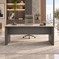 Bureau de direction avec bordure taillée en diamant et panneau de modestie gris pour salle de superviseur