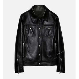 Blouson de motard réversible en cuir PU pour femme - Style universitaire vintage avec broderie, col montant, doublure en satin, poids léger printemps, taille XL - Product Image 1
