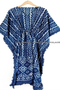Fabricant de Kimono en Coton Indien Long Robe Kaftan Imprimé Vêtements pour Femmes Designer Coton Kaftans - Product Image 5