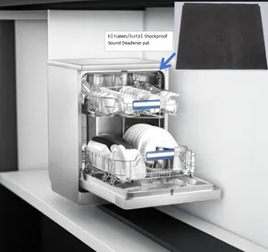 Pelat peredam suara untuk mesin cuci piring dapur panel penyerap suara suku cadang mesin cuci piring bantalan kedap suara hitam 10 ton aspal