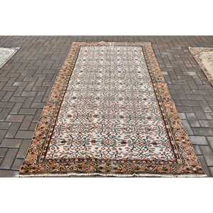 Tapis turc 4,9x8 pieds (148x244 cm), tapis vintage brun patchwork - Product Image 1