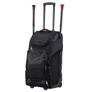 Sac à roulettes pour baseball robuste avec poignée télescopique, poches pour accessoires, sac à roulettes portable pour baseball - Product Image 2