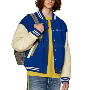 Veste Letterman en toile avec logo personnalisé de qualité supérieure pour hommes, vêtements d'hiver à la mode avec manches longues et col montant - Product Image 4