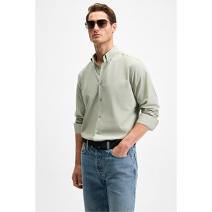 Chemise boutonnée pour homme GRIMELANGE RISTO en tissu indien, col et poignets, lavage Sonrasi, indispensable - Product Image 1