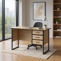 Bureau de travail moderne en bois Furnizone 1363, couleurs personnalisables, léger, durable, usage commercial, L1000x530x770mm, 22,3kg