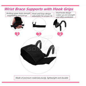 Ganchos de levantamiento de pesas resistentes de neopreno de alta calidad al por mayor 2025, respetuosos con el medio ambiente, antideslizantes, hechos a medida - Product Image 3