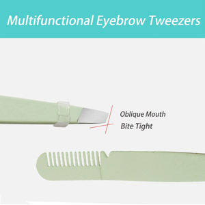 Pinza para Cejas Inclinada de Acero Inoxidable con Peine, Personalizable con Logotipo, de Alta Calidad, Ecológica, Antiestática y Ligera, Venta al Por Mayor OEM - Product Image 3