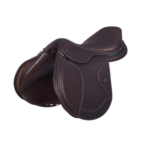 Silla de montar inglesa integrada hecha a mano, cosida en marrón oscuro y blanco, Ashmira, para equitación y carreras de caballos, India, venta al por mayor, gran éxito de ventas - Product Image 1