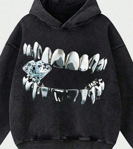 Sweat à capuche tendance pour homme, style streetwear hivernal, avec impression en relief, manches longues, respirant, écologique, personnalisable, 100% coton - Product Image 4