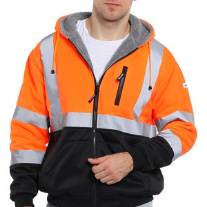 Sudadera con Capucha de Trabajo de Poliéster de Alta Calidad, Chaqueta de Seguridad Reflectante Súper Visible, Forro Térmico, Venta al Por Mayor - Product Image 2